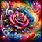 Music Diamond Painting Kits for Adults,5D Rainbow Rose Diamond Art Kits for Beginners,DIY Full Drill Diamond Gem Art with Painting Kits for Home Wall Decor 12 x 12 Inch Music Rose